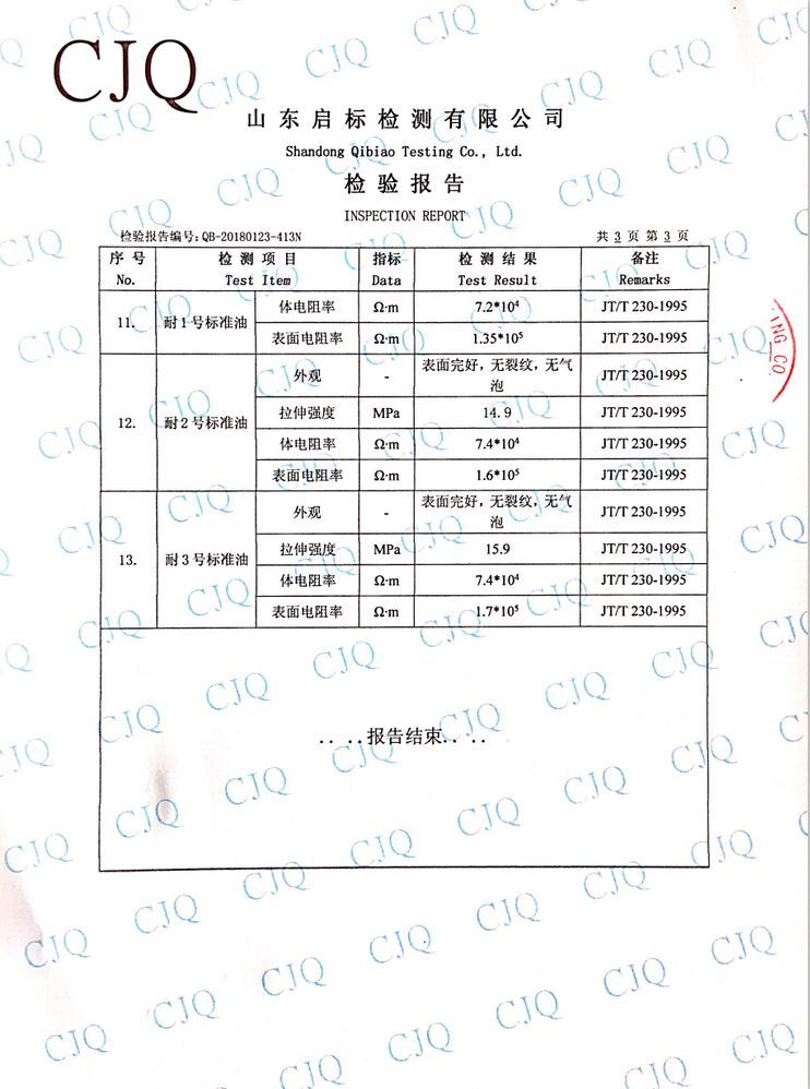 2018年HTY900型靜電拖地帶檢驗(yàn)報(bào)告